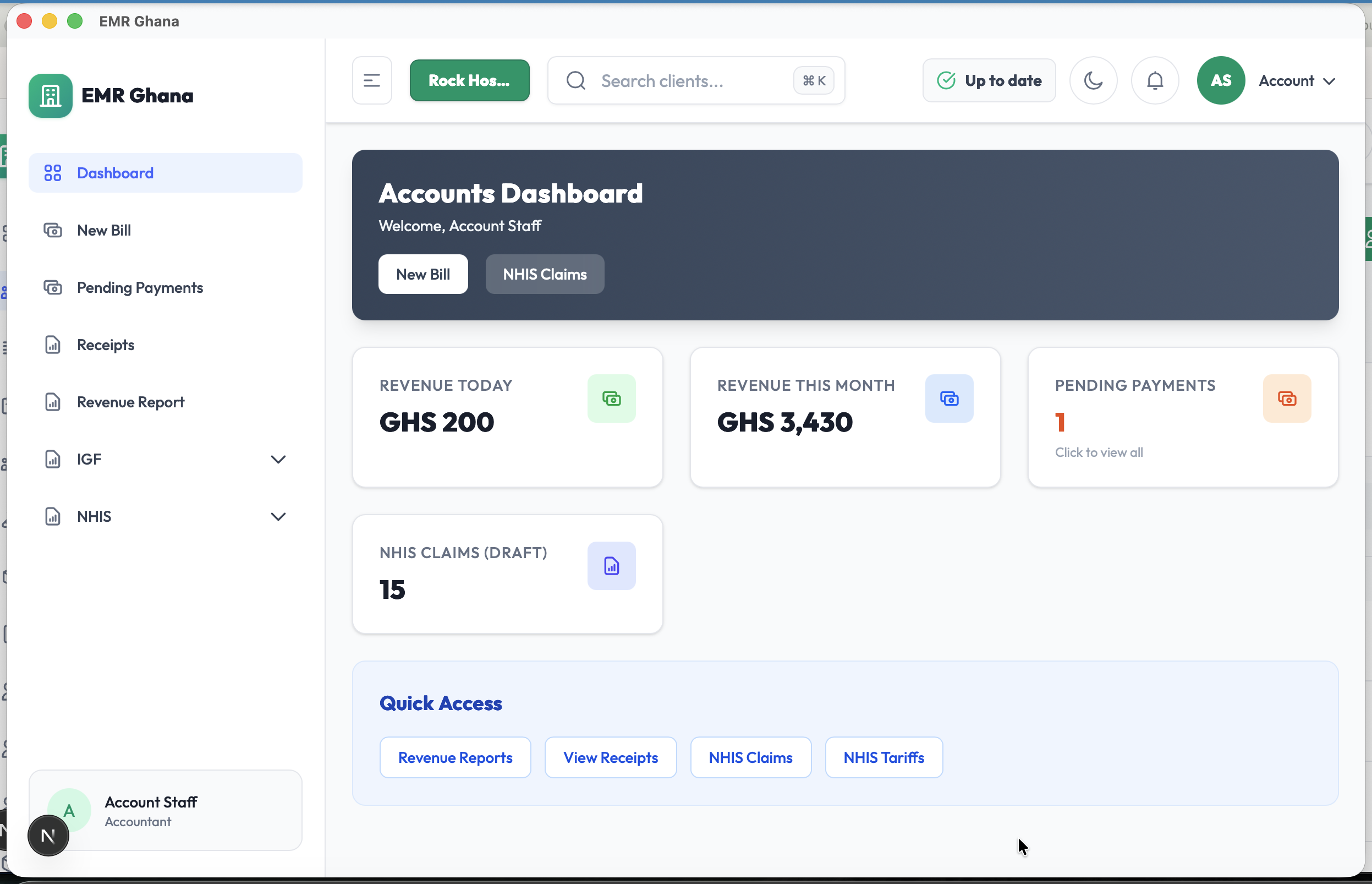 Accounts Dashboard