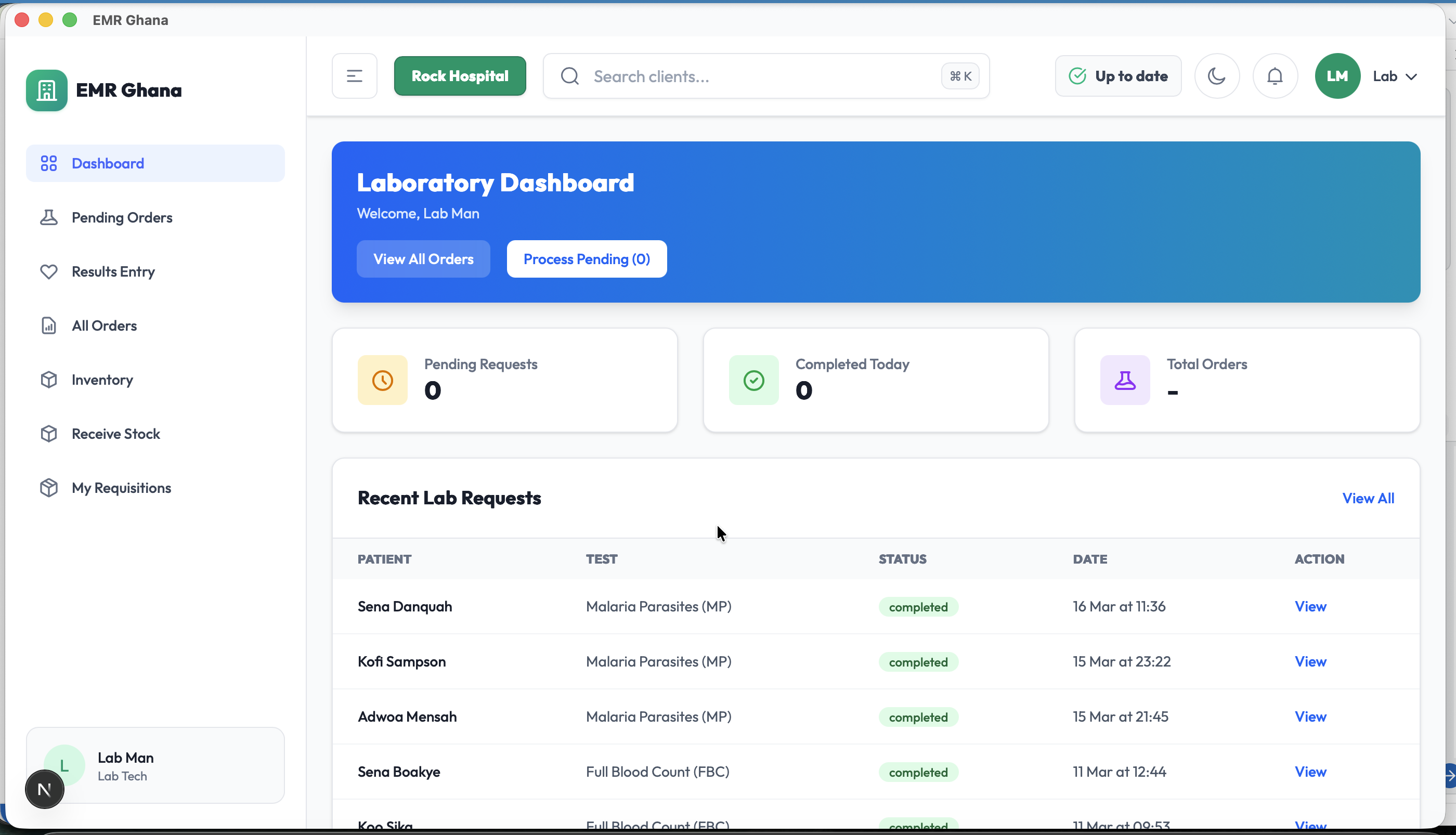 Laboratory Dashboard