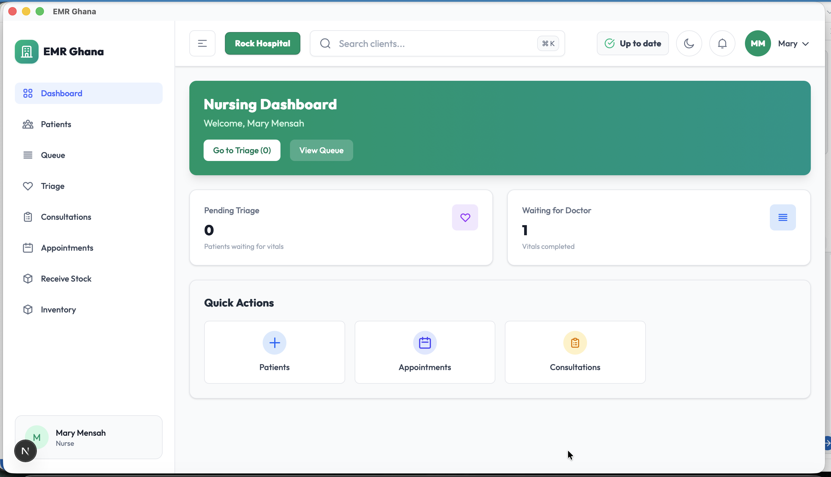 Outpatient Nurse Dashboard